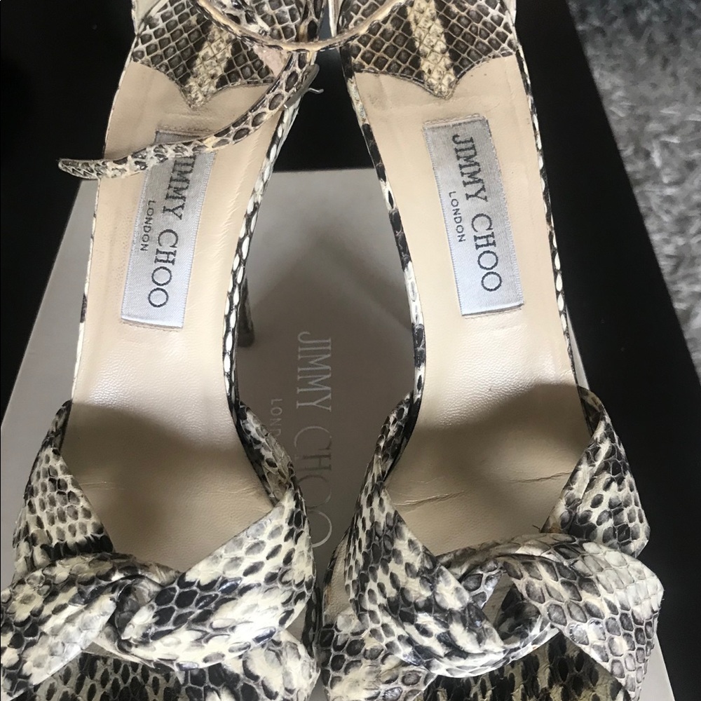 Jimmy Choo Natural Gloss Elaphe Open Toe - image 2